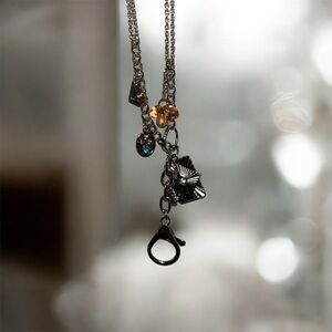 Elegant Multi-Color Charm Necklace with Earrings